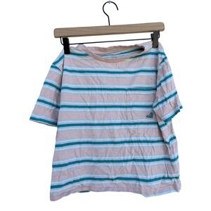 Roxy Striped T-Shirt, Pink, Blue, Green, Size XS